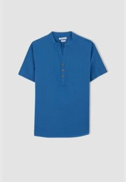 DeFacto Man Modern Fit V-Neck Woven Top Short Sleeve Shirt -Active Fashion Store 7 zoom desktop 83