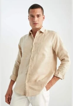 DeFacto Man Regular Fit Polo Neck Woven Top Long Sleeve Shirt -Active Fashion Store 7 zoom desktop 96