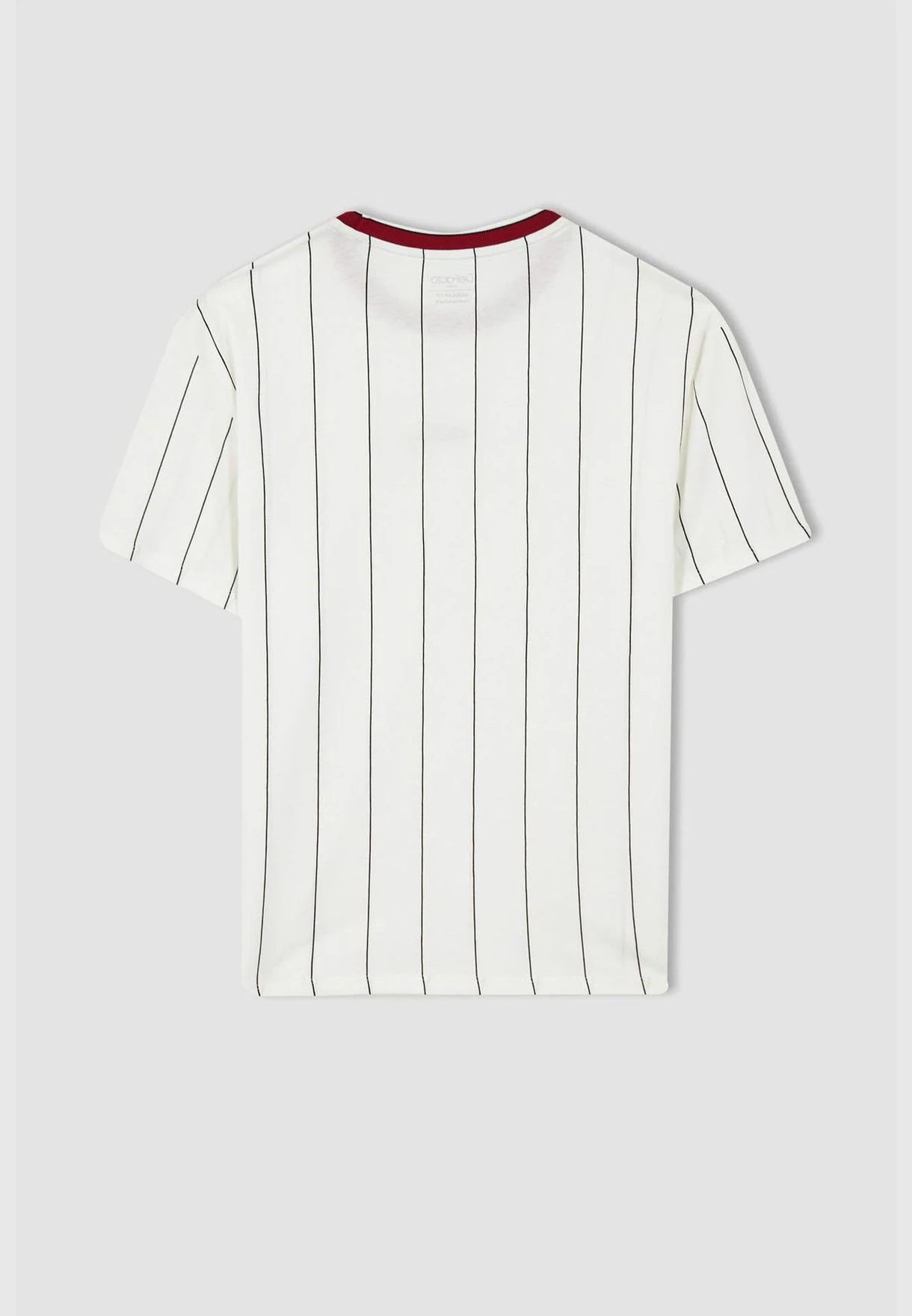 DeFacto Regular Fit Short Sleeve Striped Slogan Print T-Shirt 10 DeFacto Regular Fit Short Sleeve Striped Slogan Print T-Shirt - Image 8